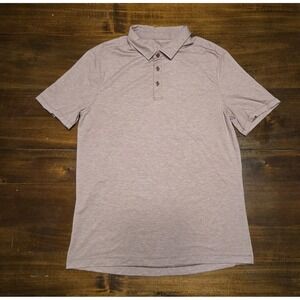 Lululemon Evolution Polo Performance Shirt Short Sleeve Men's Large Brick Brown